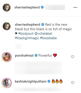Porsha Williams and Keshia Knight Pulliam's comment on Sherri Shepherd's IG photo. | Photo: Instagram/Sherrishepherd