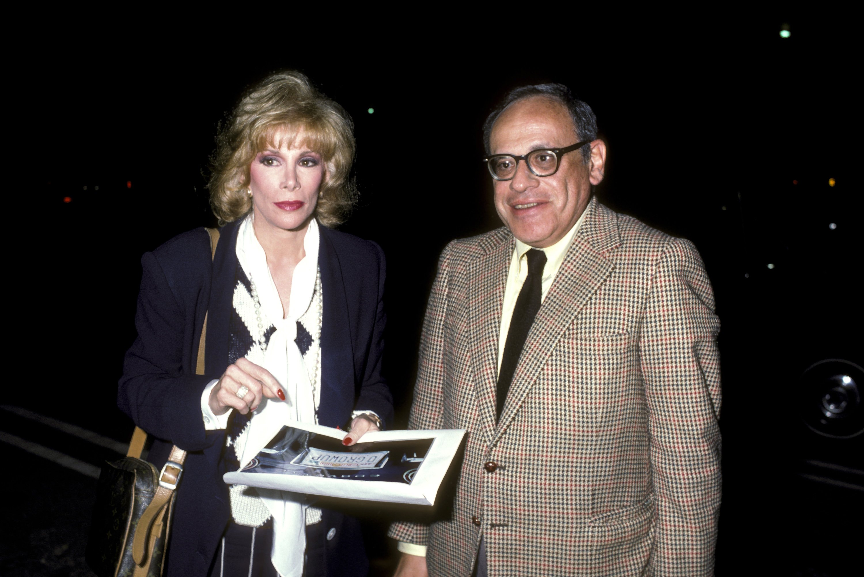 Joan Rivers and Edgar Rosenberg attend "The Bounty" Westwood Screening at Coronet Theater in Westwood, California, on April 17, 1984. | Source: Getty Images