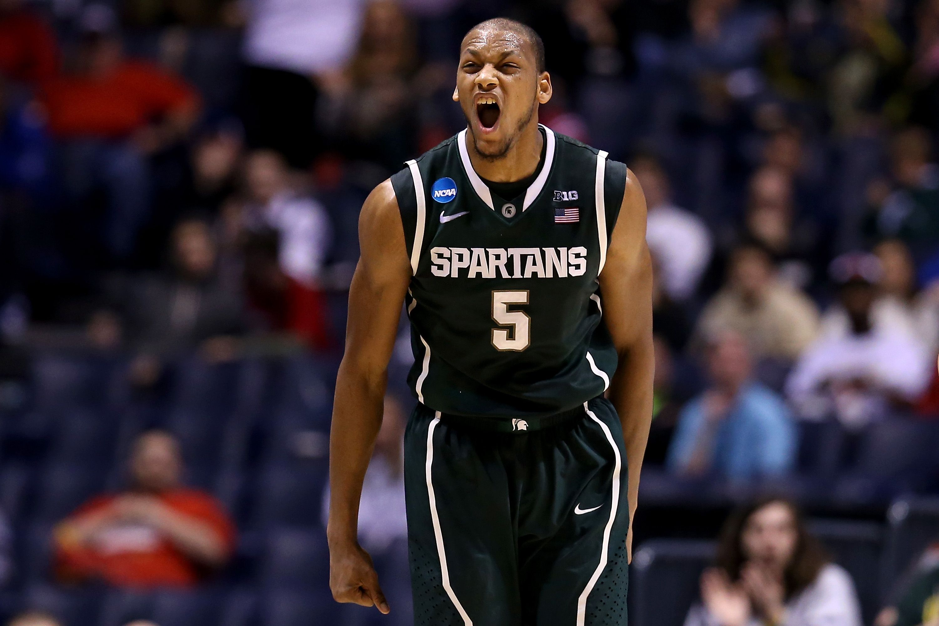 Adreian Payne on court during the Midwest Region Semifinal round of the 2013 NCAA Men's Basketball Tournament at Lucas Oil Stadium on March 29, 2013 in Indianapolis, Indiana. | Source: Getty Images