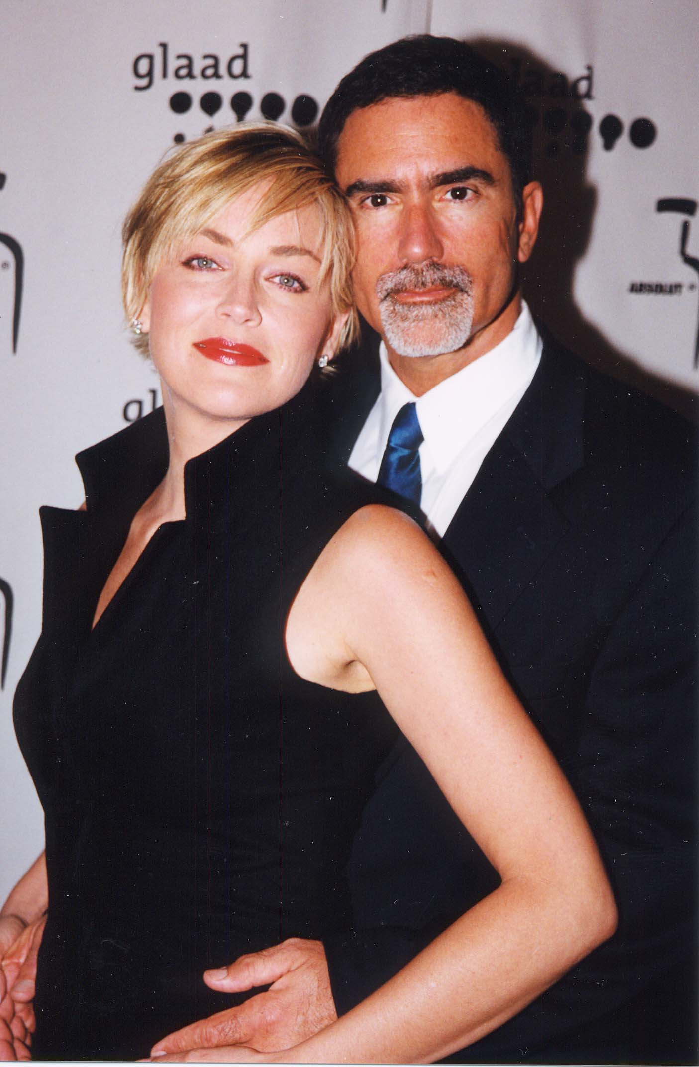 Sharon Stone and Phil Bronstein during GLAAD Media Awards 2000 at Century Plaza Hotel in Los Angeles, California, United States. | Source: Getty Images