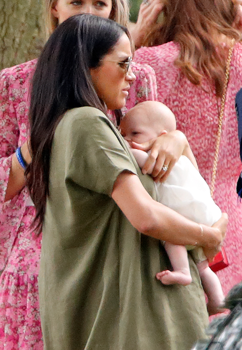 Meghan, Duchess of Sussex and Archie Harrison Mountbatten-Windsor attend the King Power Royal Charity Polo Match, in Wokingham, England, on July 10, 2019. | Source: Getty Images