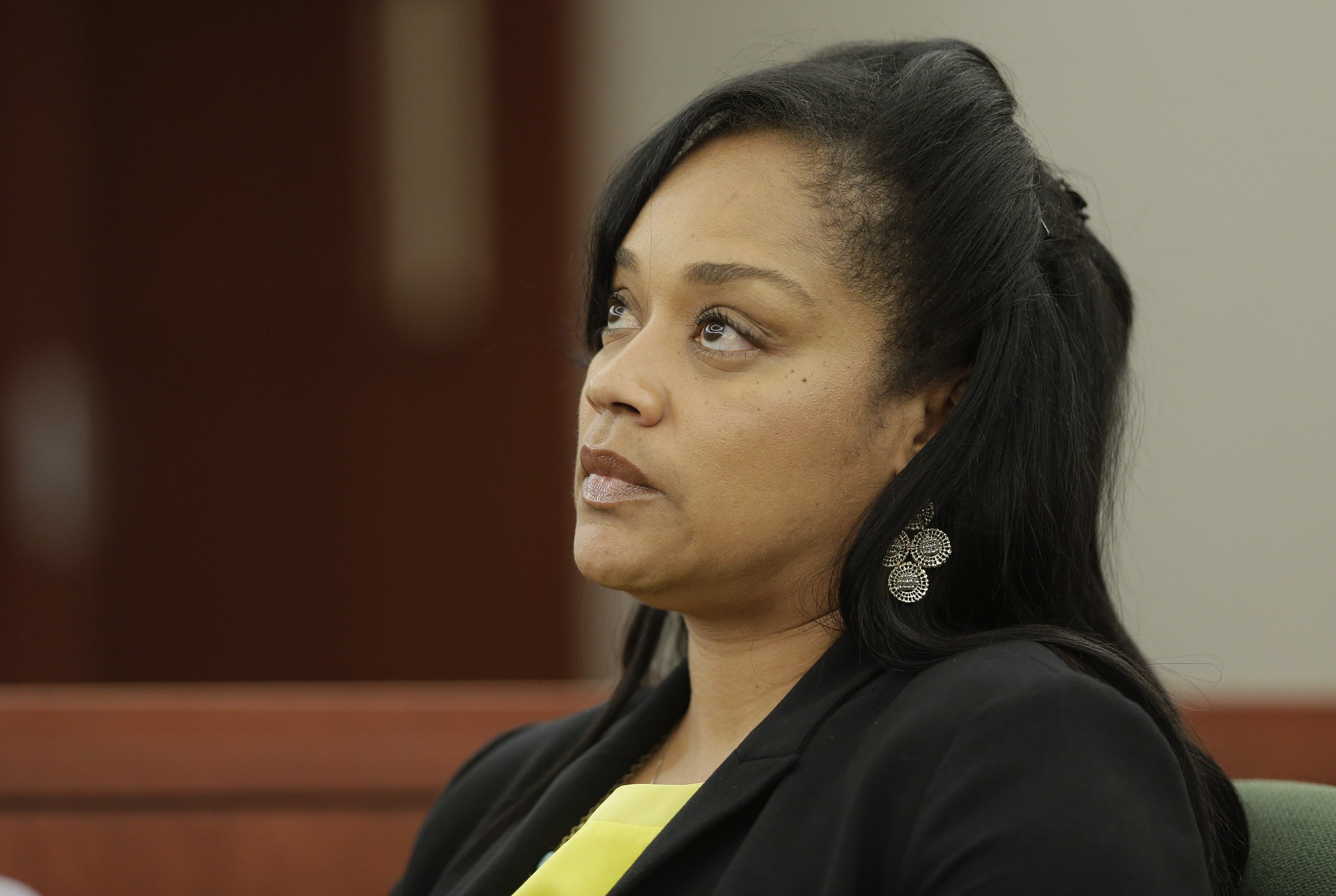 Arnelle Simpson at the Clark County District Court evidentiary hearing on May 13, 2013, in Las Vegas, Nevada. | Source: Getty Images