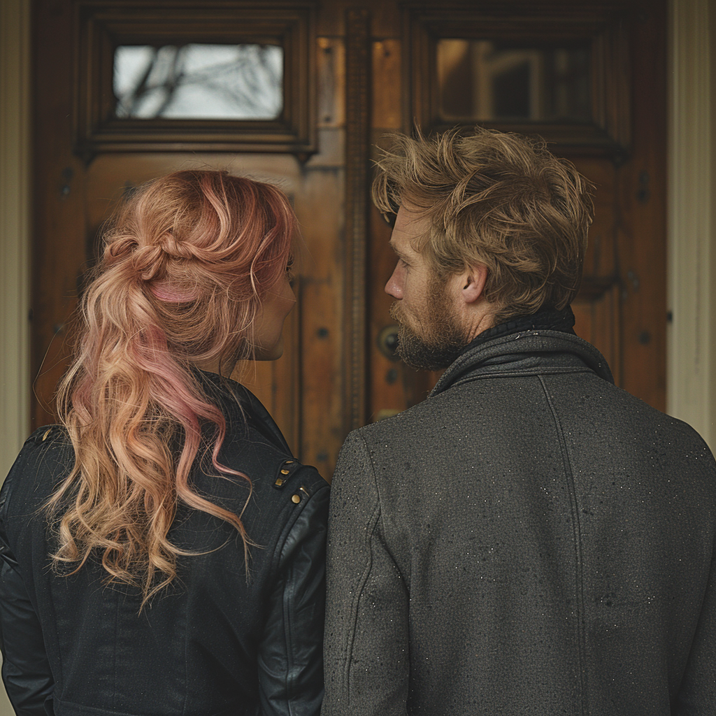 Sophie and Jacob arrive at his parent's house | Source: Midjourney