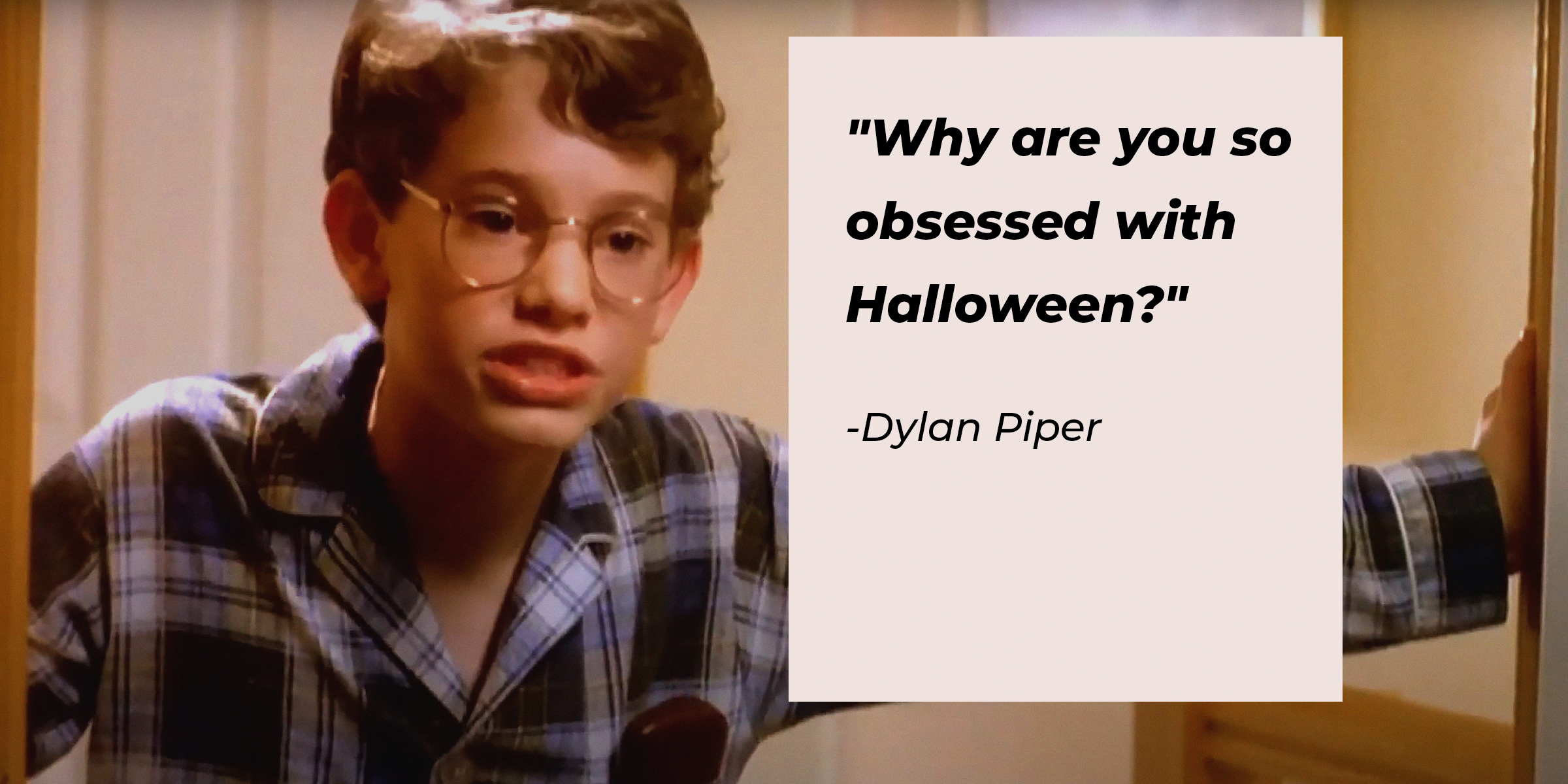 Dylan Piper's character with his quote: "Why are you so obsessed with Halloween?" | Source: Youtube.com/disneychannel