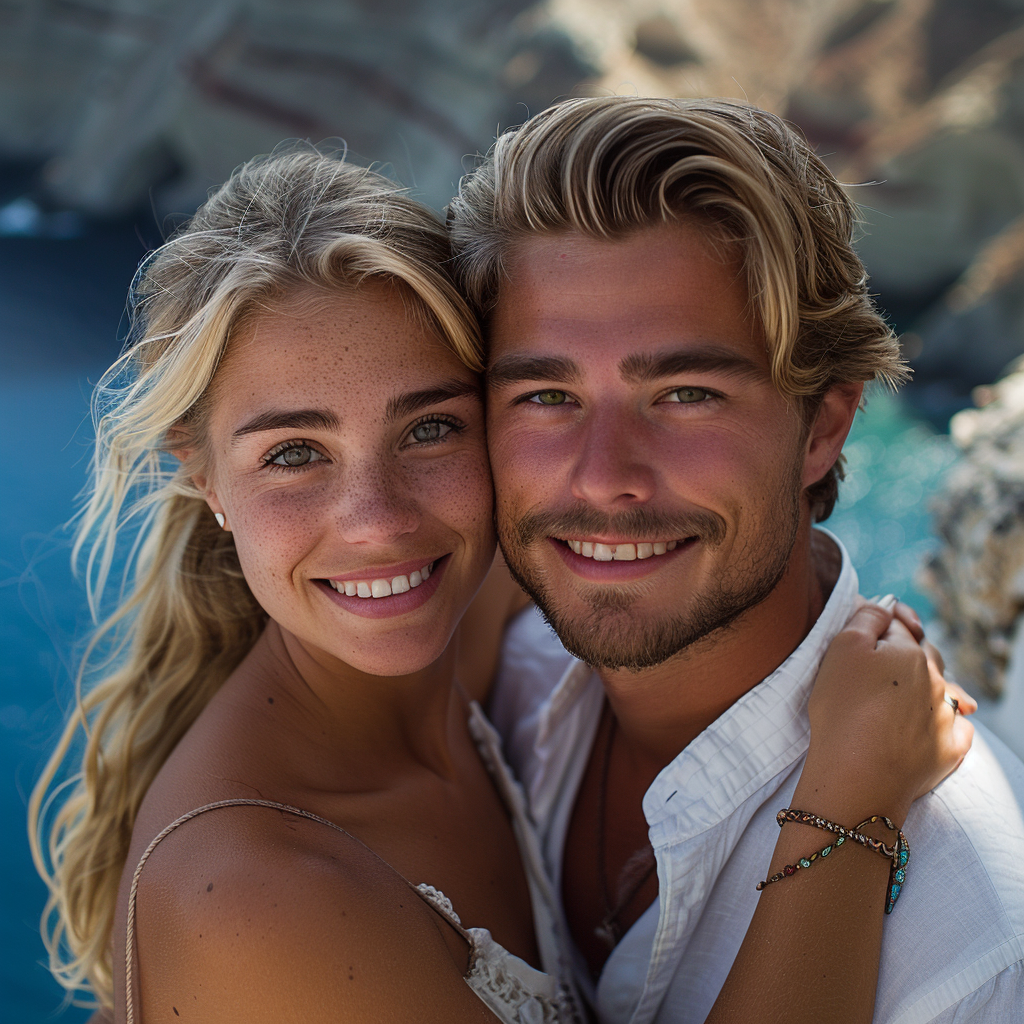 A close-up of a smiling couple | Source: Midjourney