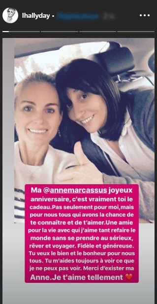 Laeticia Hallyday et son amie Anne Marcassus. | Photo : Story Instagram / lhallyday