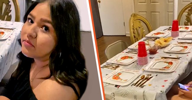 Lady who got disappointed by her friends on Friendsgiving dinner. | Photo: tiktok.com/kidalloy