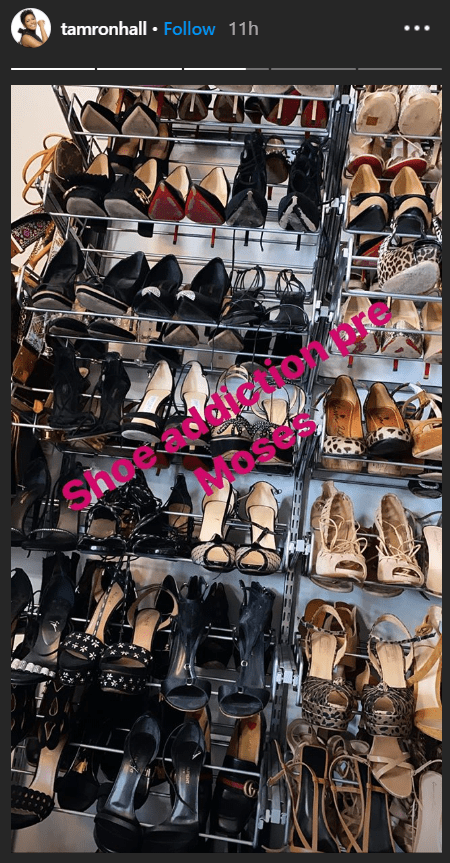 A photo of Tamron Hall's shoe collection featured on her Instagram story | Photo: Instagram/tamronhall