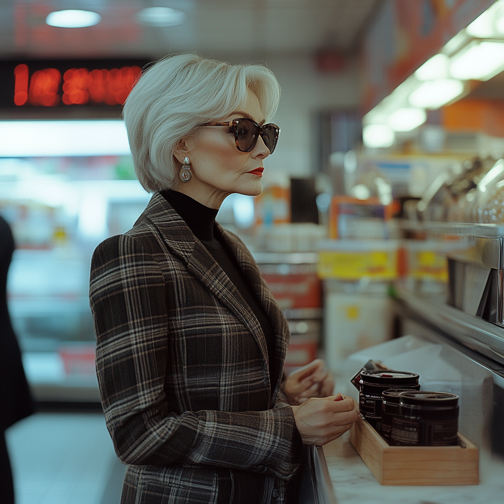 An arrogant woman placing caviar on the till | Source: Midjourney