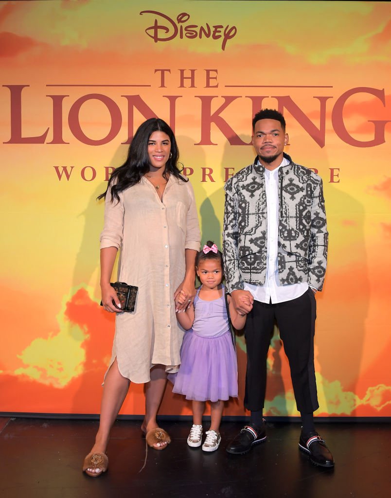 Kirsten Corley, Kensli Bennett, and Chance The Rapper attend the World Premiere of Disney's "THE LION KING" at the Dolby Theatre | Photo: Getty Images
