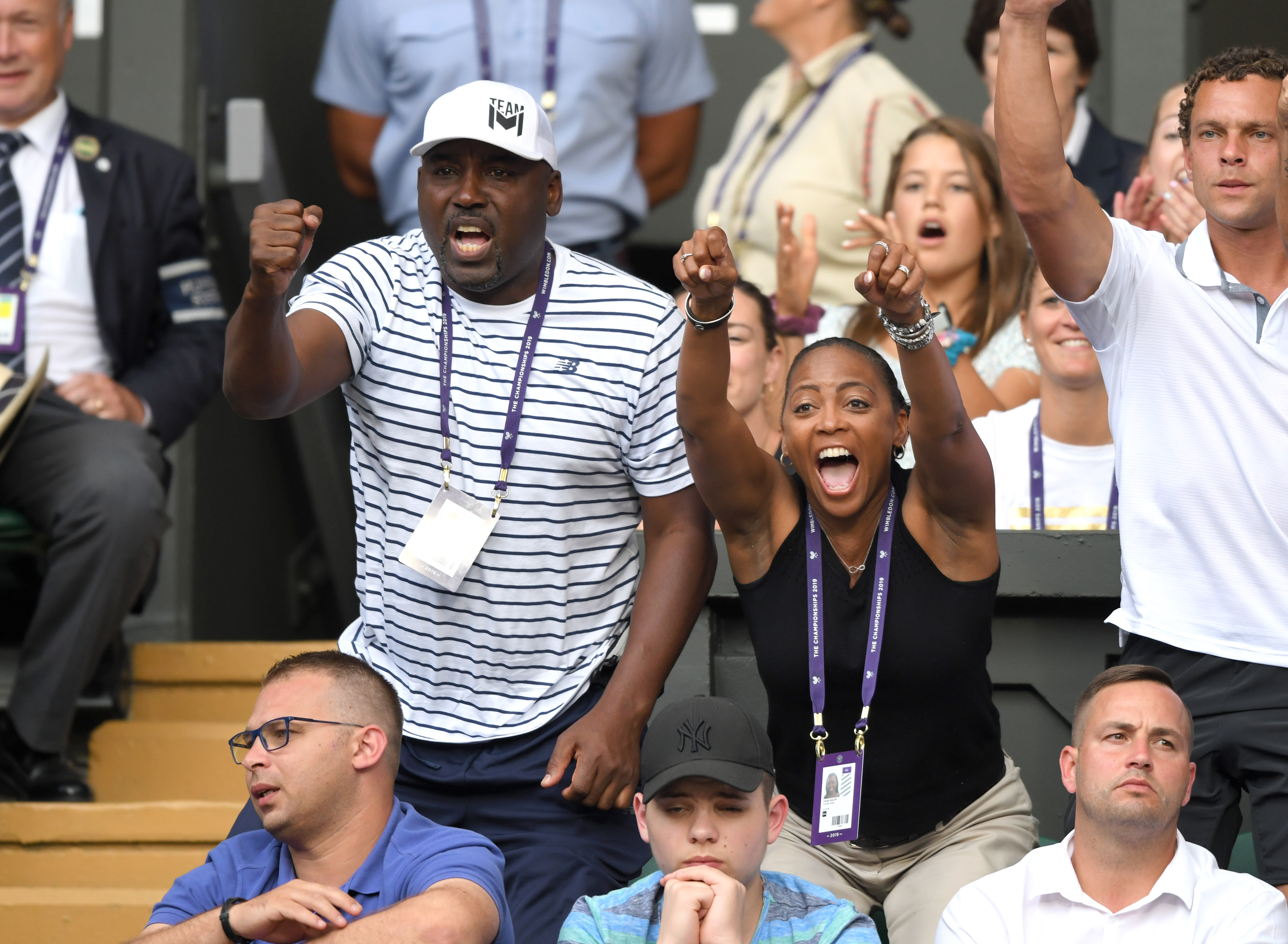 Corey Gauff and Candi Gauff attend day five of the Wimbledon Tennis Championships at All England Lawn Tennis and Croquet Club on July 5, 2019, in London, England. | Source: Getty Images