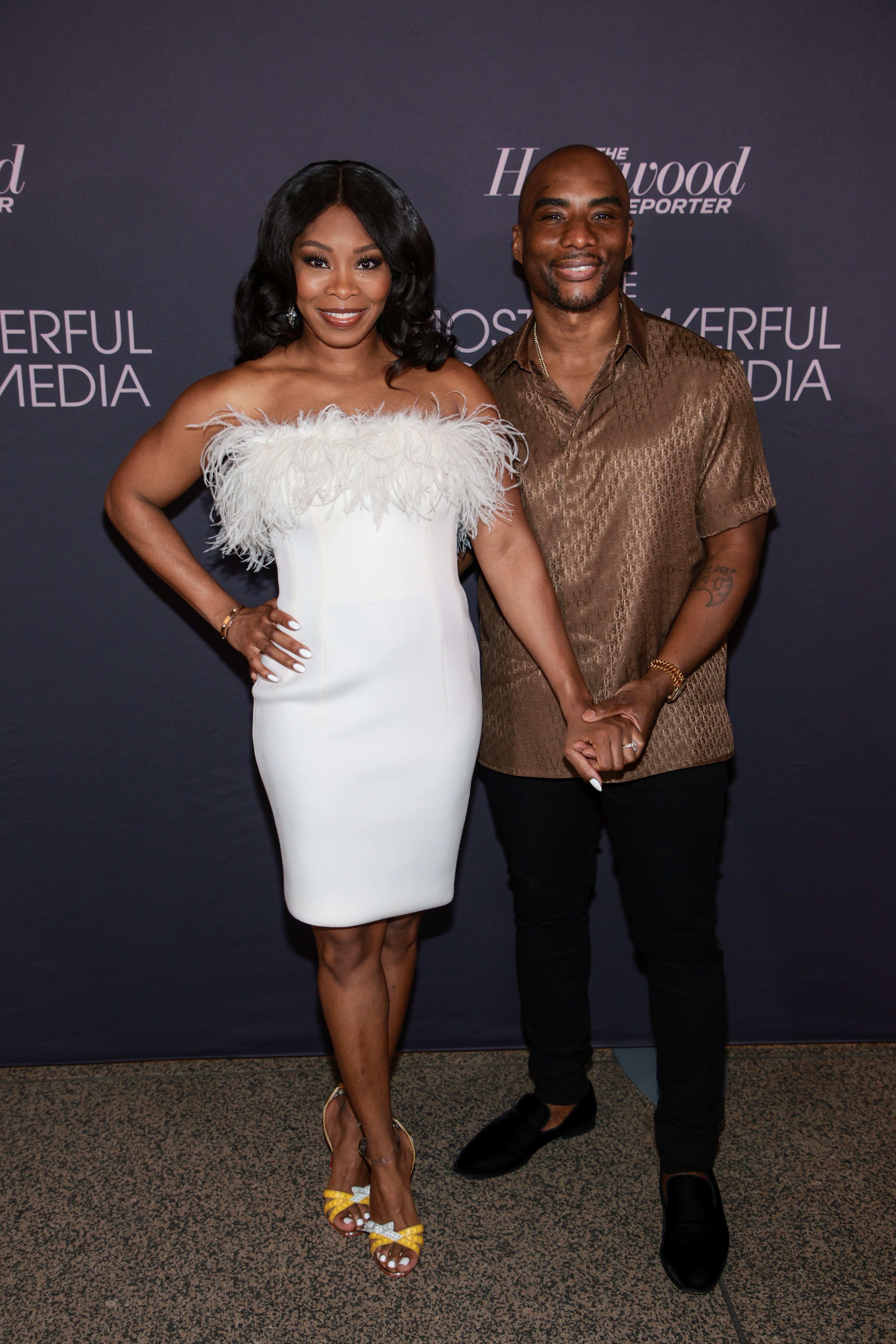 Jessica Gadsden and Charlamagne Tha God at “The Hollywood Reporter Most Powerful People In Media” on May 17, 2022, in New York. | Source: Getty Images