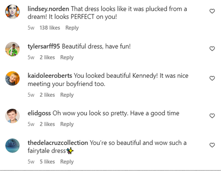 Die Leute loben Kennedy Garcias Look in ihrem Ballkleid | Quelle: instagram.com/kennedyjean04