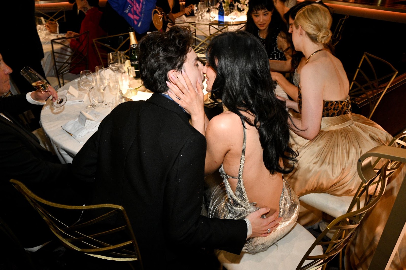 Timothée Chalamet and Kylie Jenner during the 82nd Annual Golden Globes on January 5, 2025. | Source: Getty Images