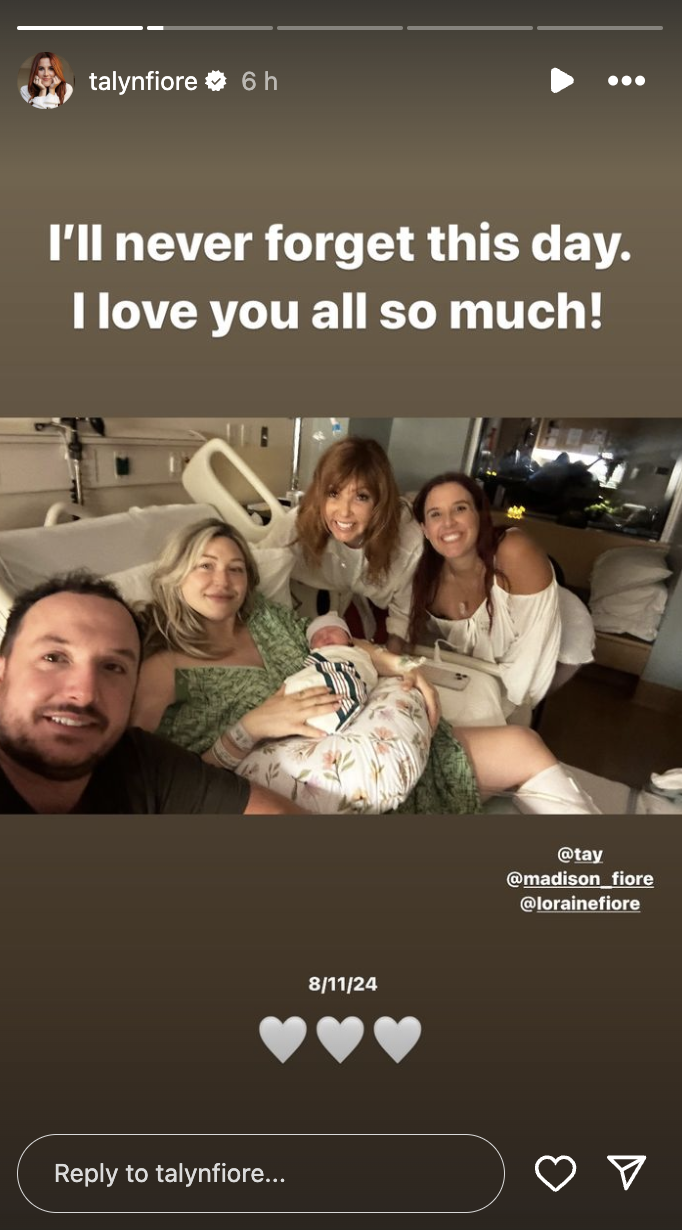 A photo of Taylor and her family posted on August 13, 2024 | Source: Instagram/talynfiore