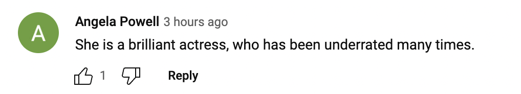 A fan's comment on Sally Field's Award Acceptance Speech at the 29th Annual SAG Awards on February 27, 2023 | Source: YouTube/Netflix