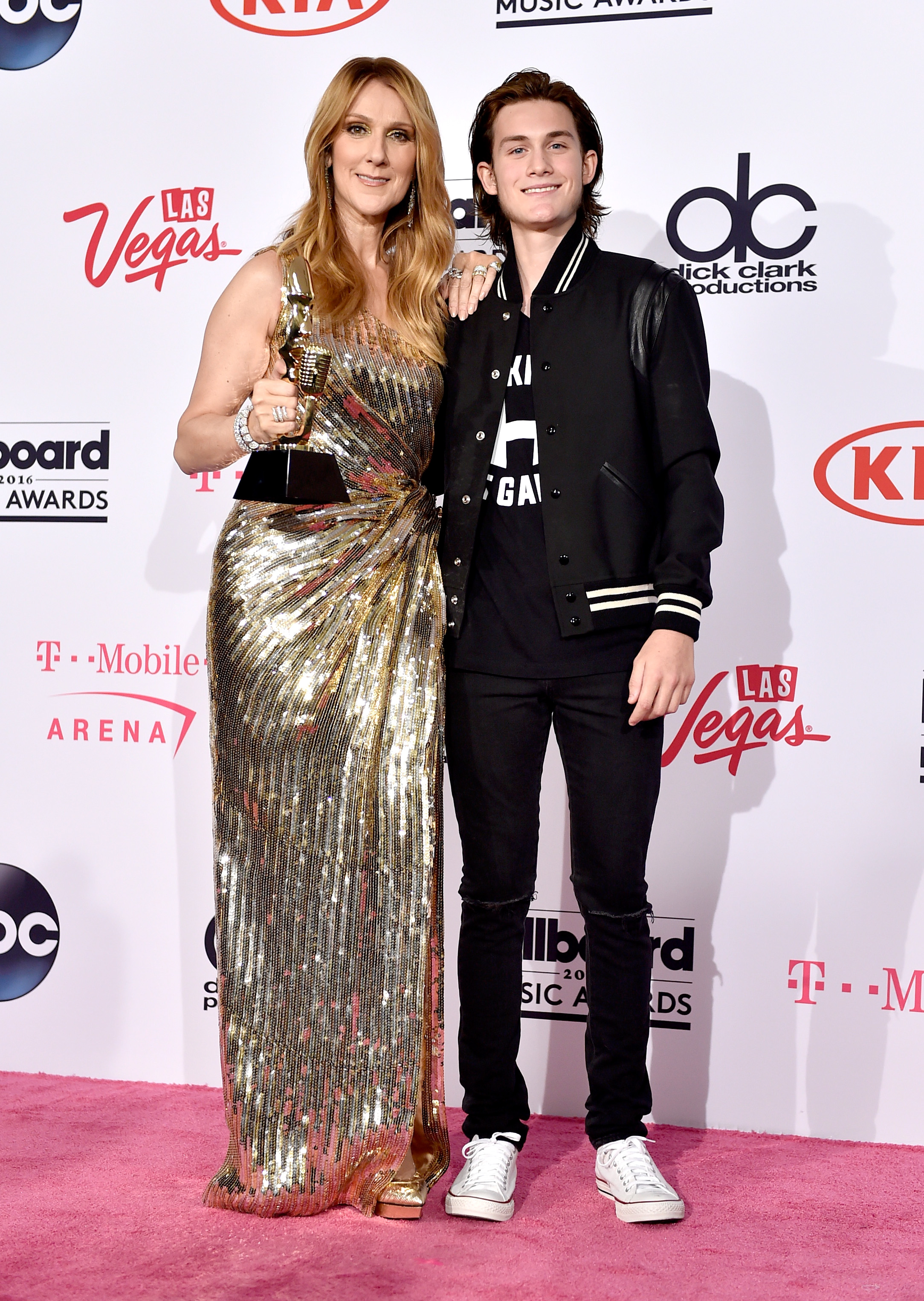 Céline Dion and René-Charles Angélil in the press room during the Billboard Music Awards on May 22, 2016, in Las Vegas, Nevada | Source: Getty Images