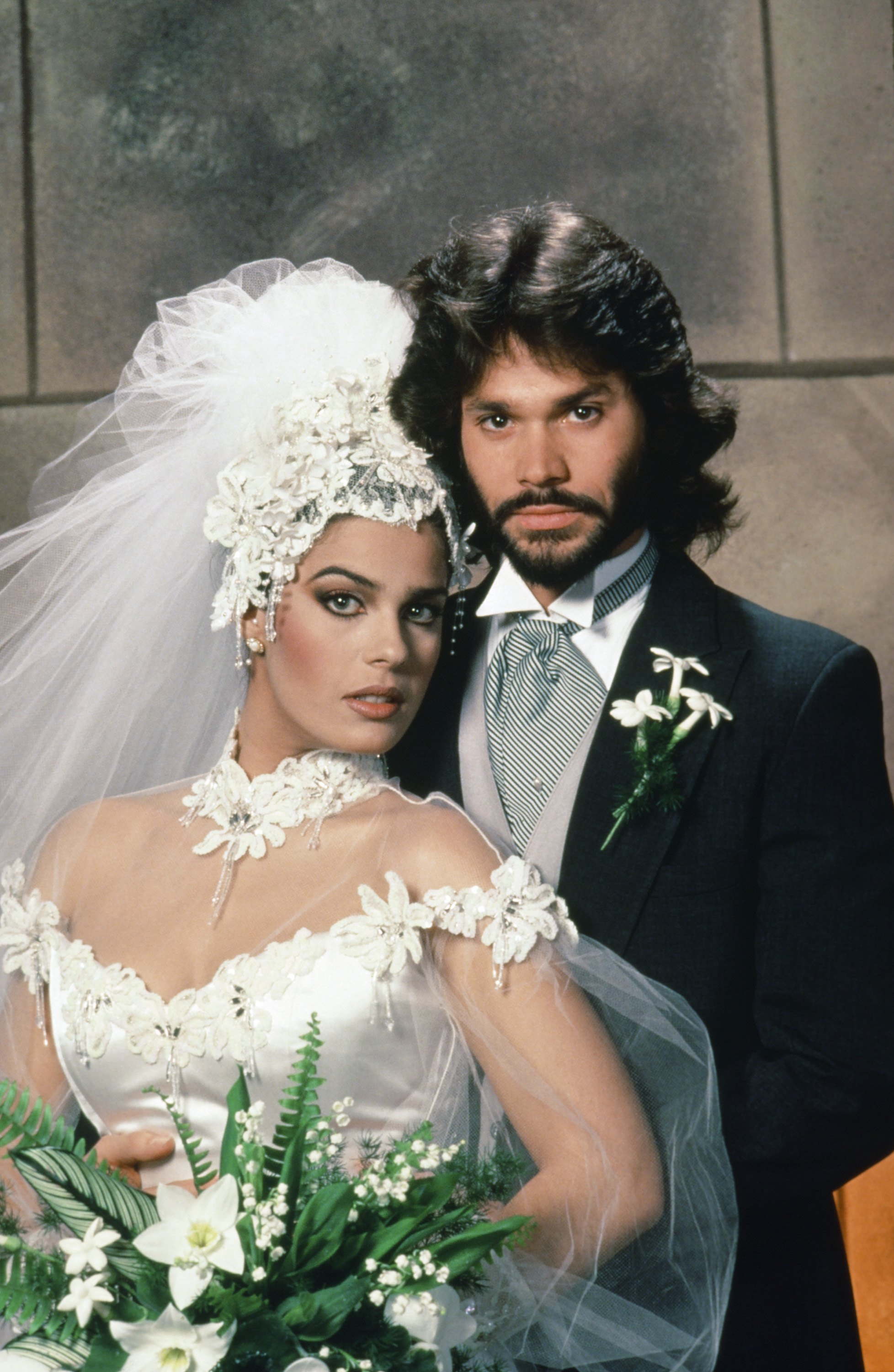 Kristian Alfonso as Hope Williams and Peter Reckell as Bo Brady during their first wedding on "Days of Our Lives" on March 14, 1985 | Source: Getty Images