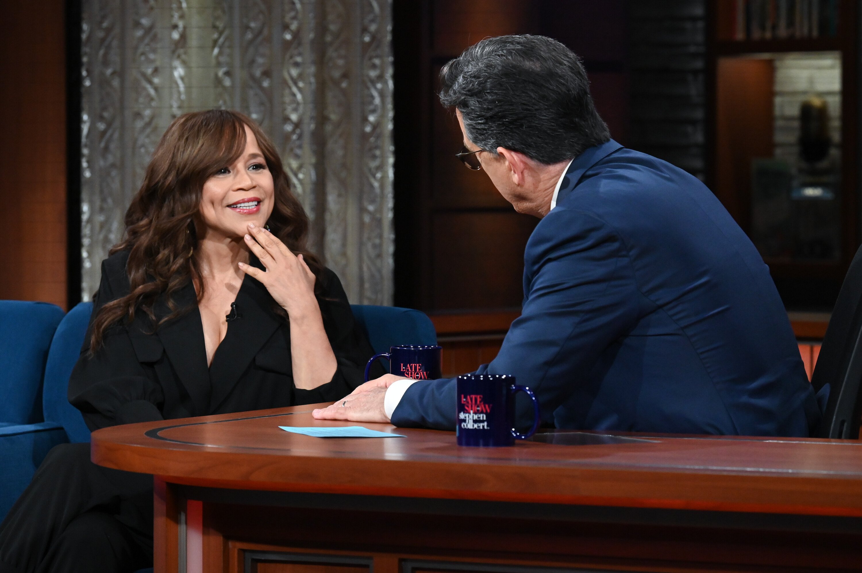 Rosie Perez as a guest on The Late Show with Stephen Colbert on June 7, 2022. | Source: Getty Images 