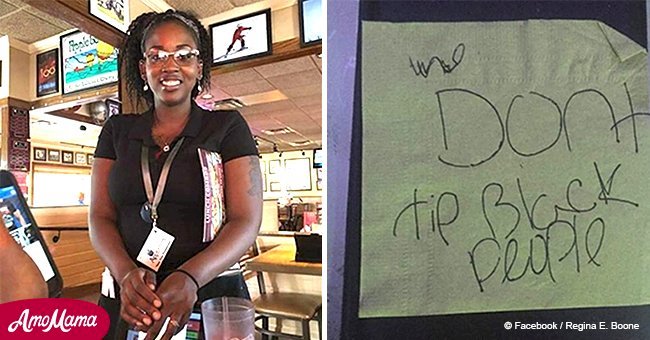 Waitress given rude racist note with offensive words on a napkin instead of a tip