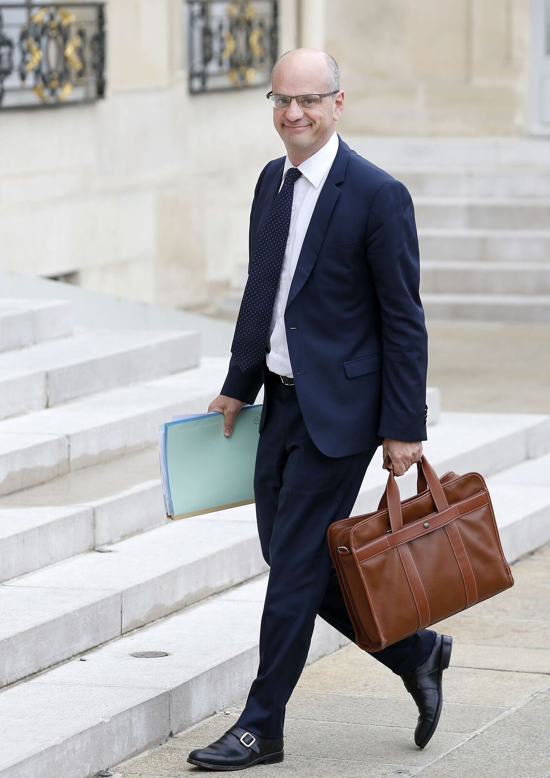 Jean-Michel Blanquer, nouvellement nommé ministre français de l'Éducation nationale, arrive à l'Élysée, le 18 mai 2017 à Paris, France. | Photo : Getty Images