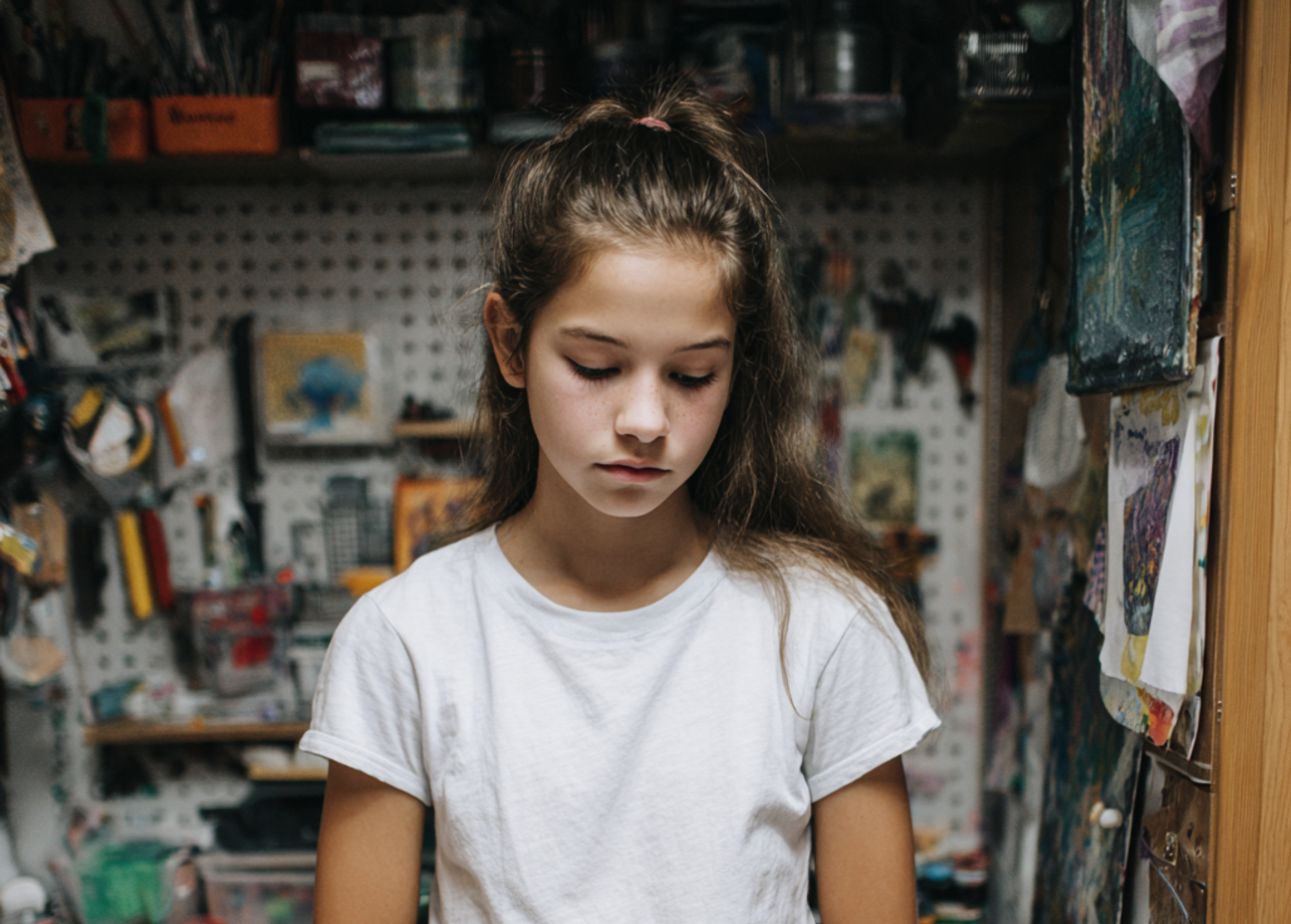 A sad little girl | Source: Midjourney