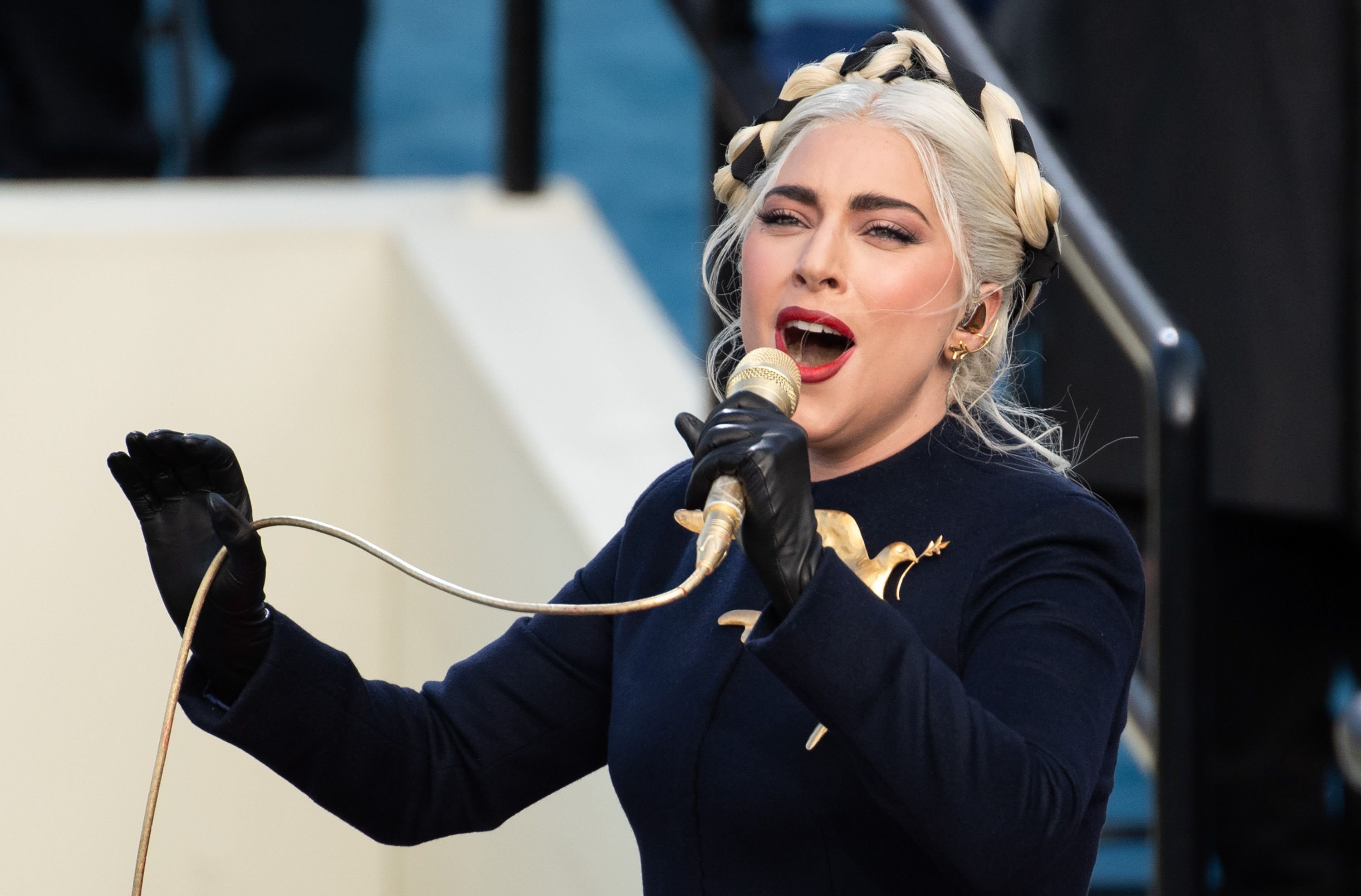 Lady Gaga singing during the 59th Presidential Inauguration at the U.S. Capitol on January 20, 2021 in Washington, DC. | Getty Images  