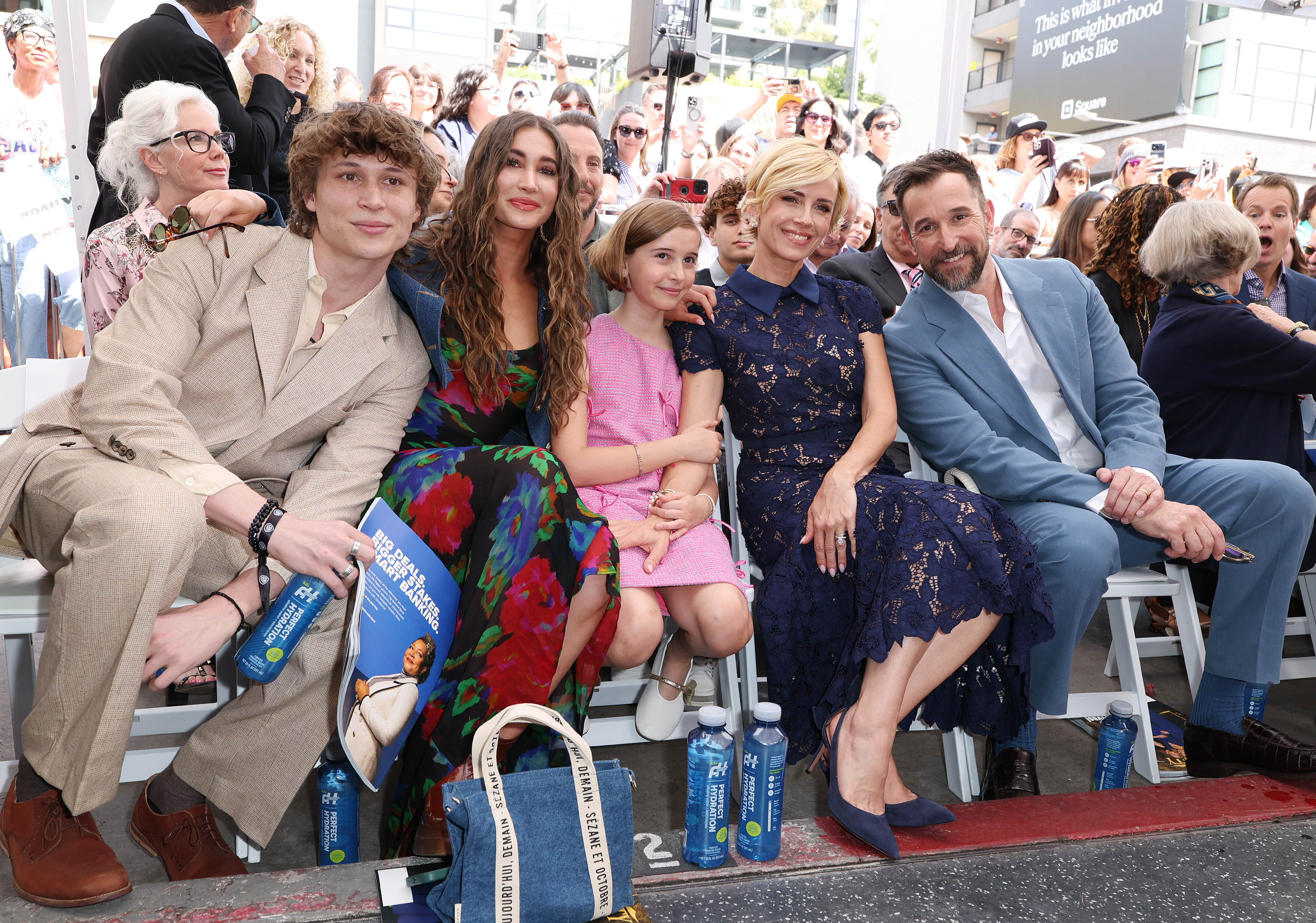 Owen Wyle, Auden Wyle, Frances Wyle, Sara Wells and Noah Wyle at the ceremony honoring Noah Wyle with a star on the Hollywood Walk of Fame on April 9, 2026, in Los Angeles, California | Source: Getty Images