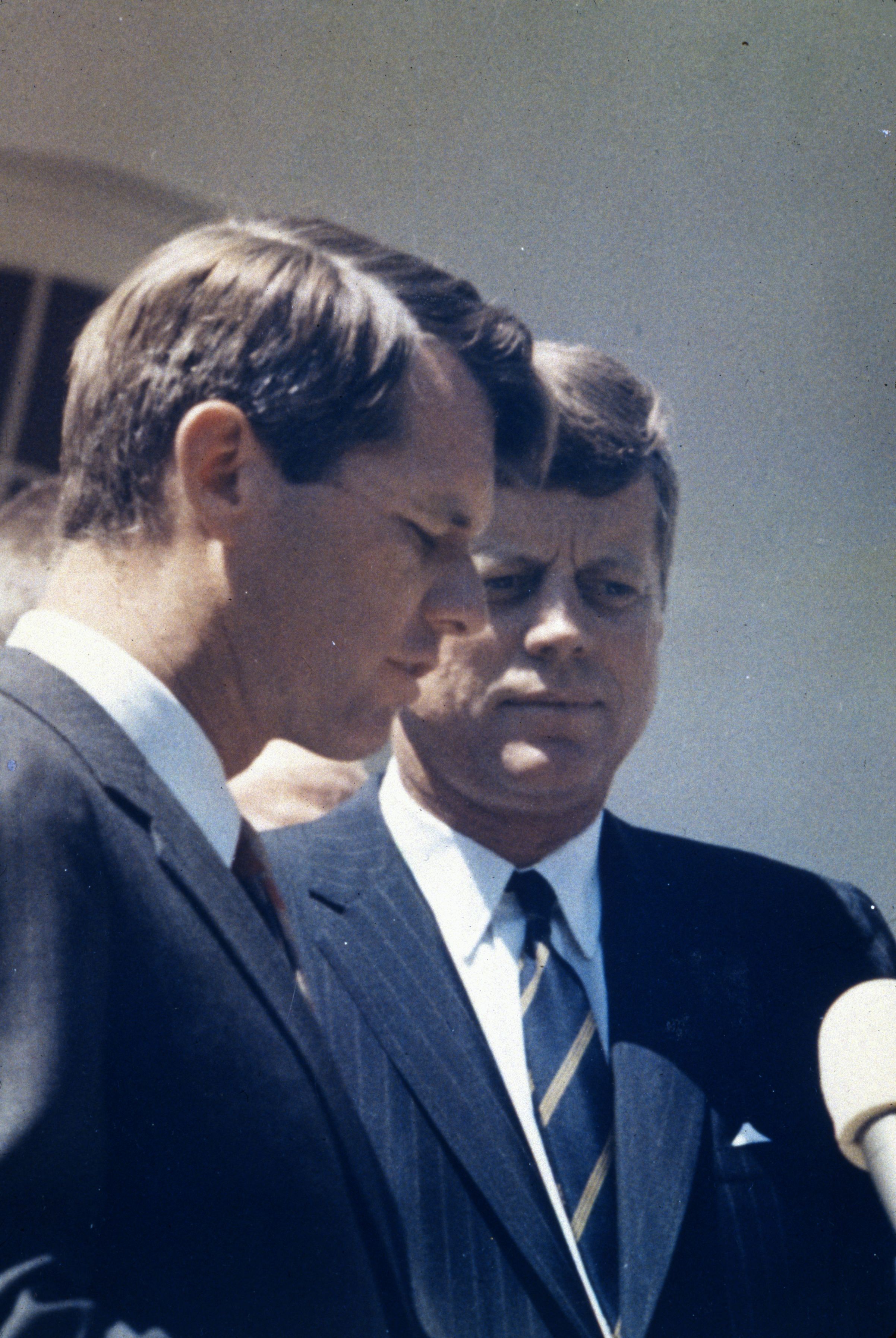 US President John F. Kennedy and his brother, Attorney General Robert Kennedy, on January 1, 1960 | Source: Getty Images