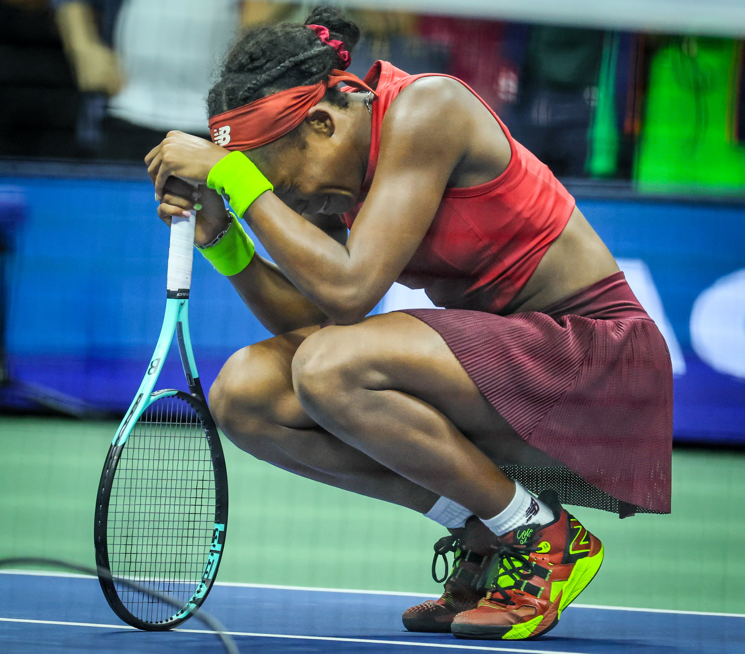 Coco Gauff after defeating Aryna Sabalenka to win her first grand slam during the US Open Tennis Championships in Queens, New York on September 9, 2023 | Source: Getty Images