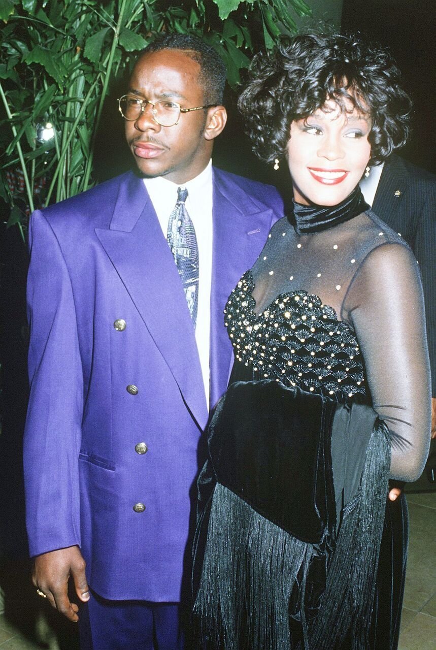 Whitney Houston (1963 - 2012) and her husband, singer Bobby Brown, circa 1992. | Source: Getty Images