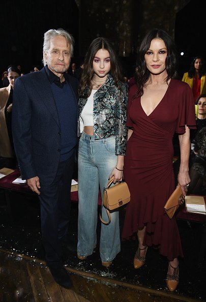  Michael Douglas, Carys Zeta Douglas, and Catherine Zeta-Jones at the Michael Kors Collection Fall 2019 Runway Show  in New York City | Photo: Getty Images