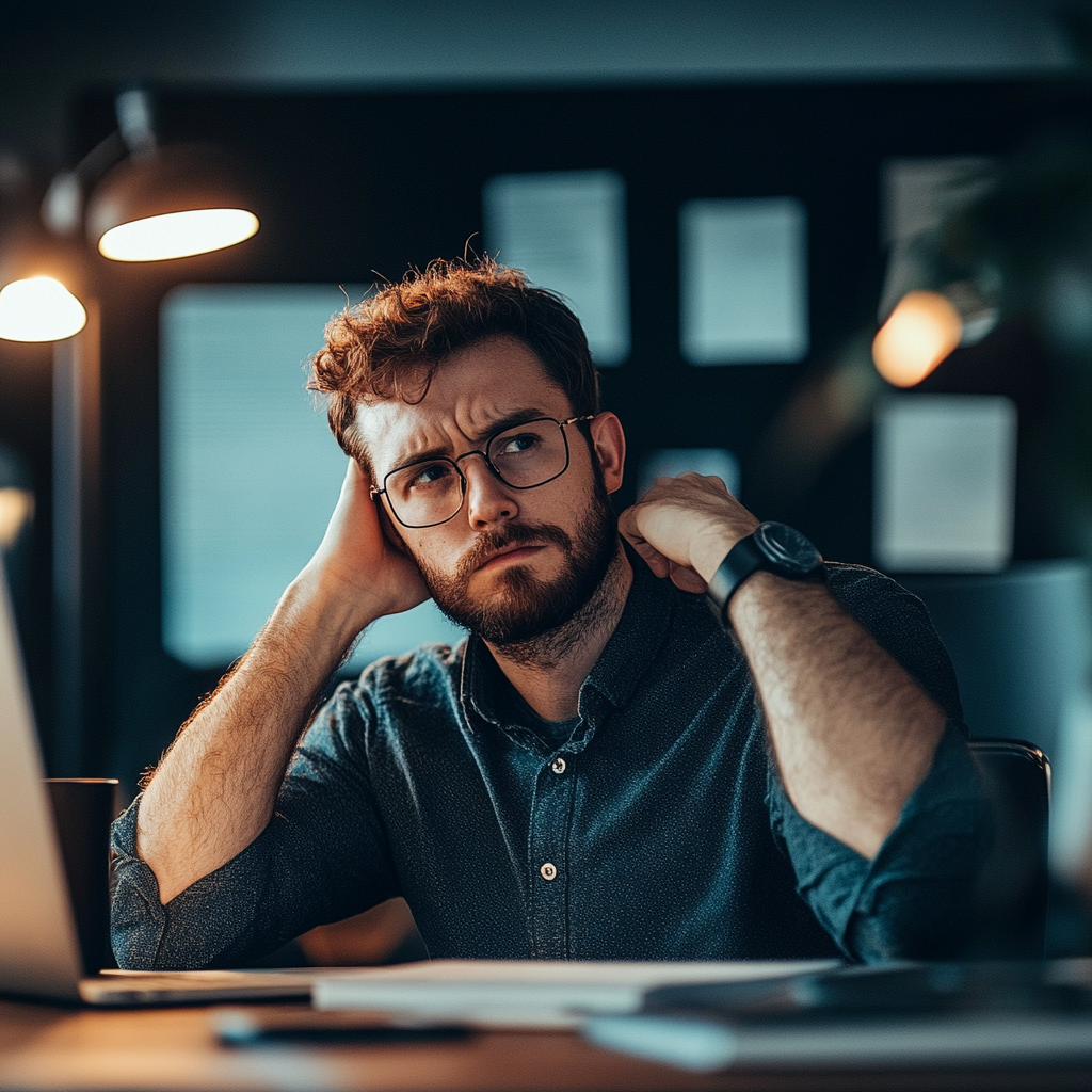 A man at work looking confused | Source: Midjourney