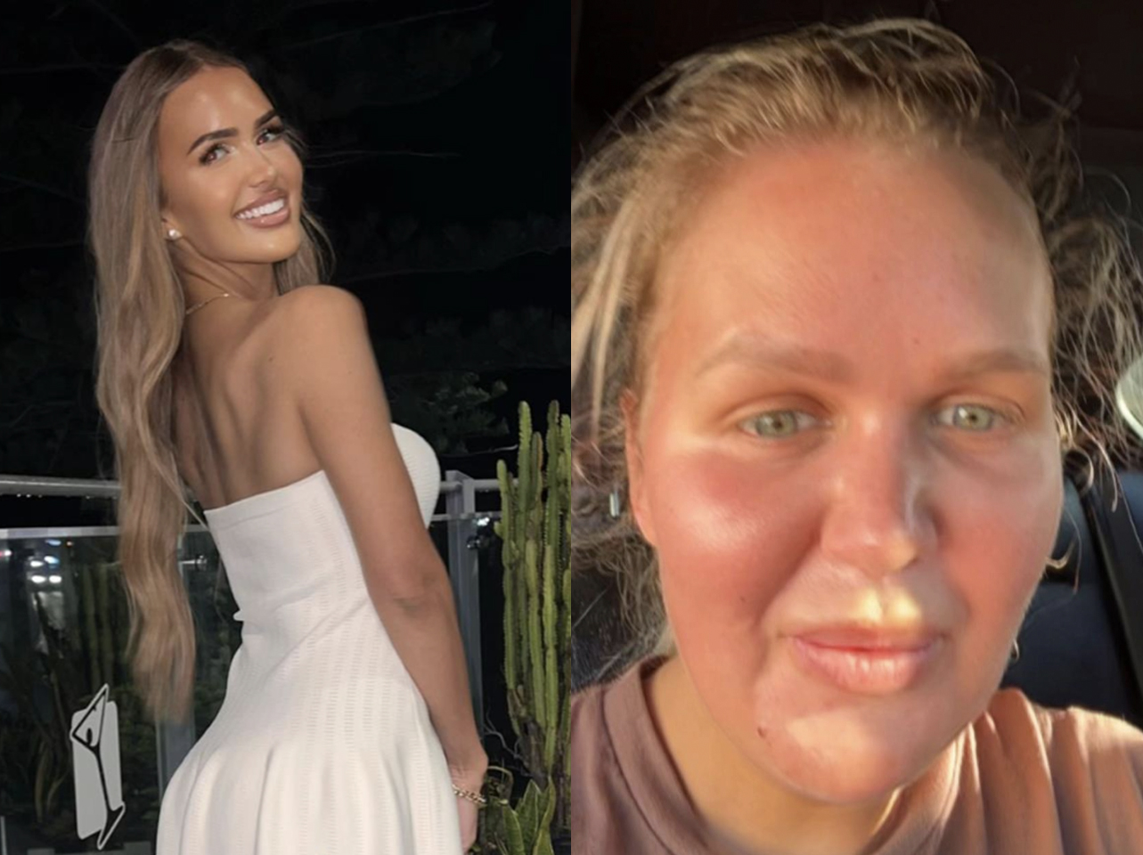 A TikToker's before-and-after photos: single vs. in a relationship. | Source: TikTok/edenlorenia