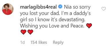 Screenshot of Marla Gibbs consoling Nia Long on the death of her father | Photo: Instagram/iamnialong