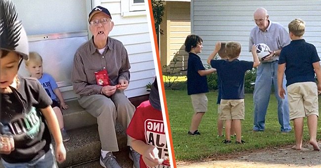 Pictures of 91-year-old Gene McGhehee seen playing with kids | Source: youtube.com/CBS Sunday Morning ||  instagram.com/megnunez16