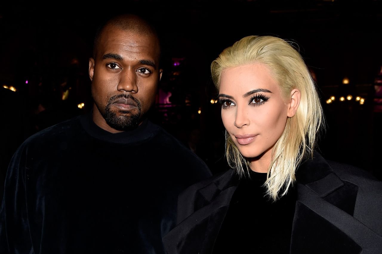 Kim Kardashian and Kanye West at the Balmain show on March 5, 2015 | Photo: Getty Images