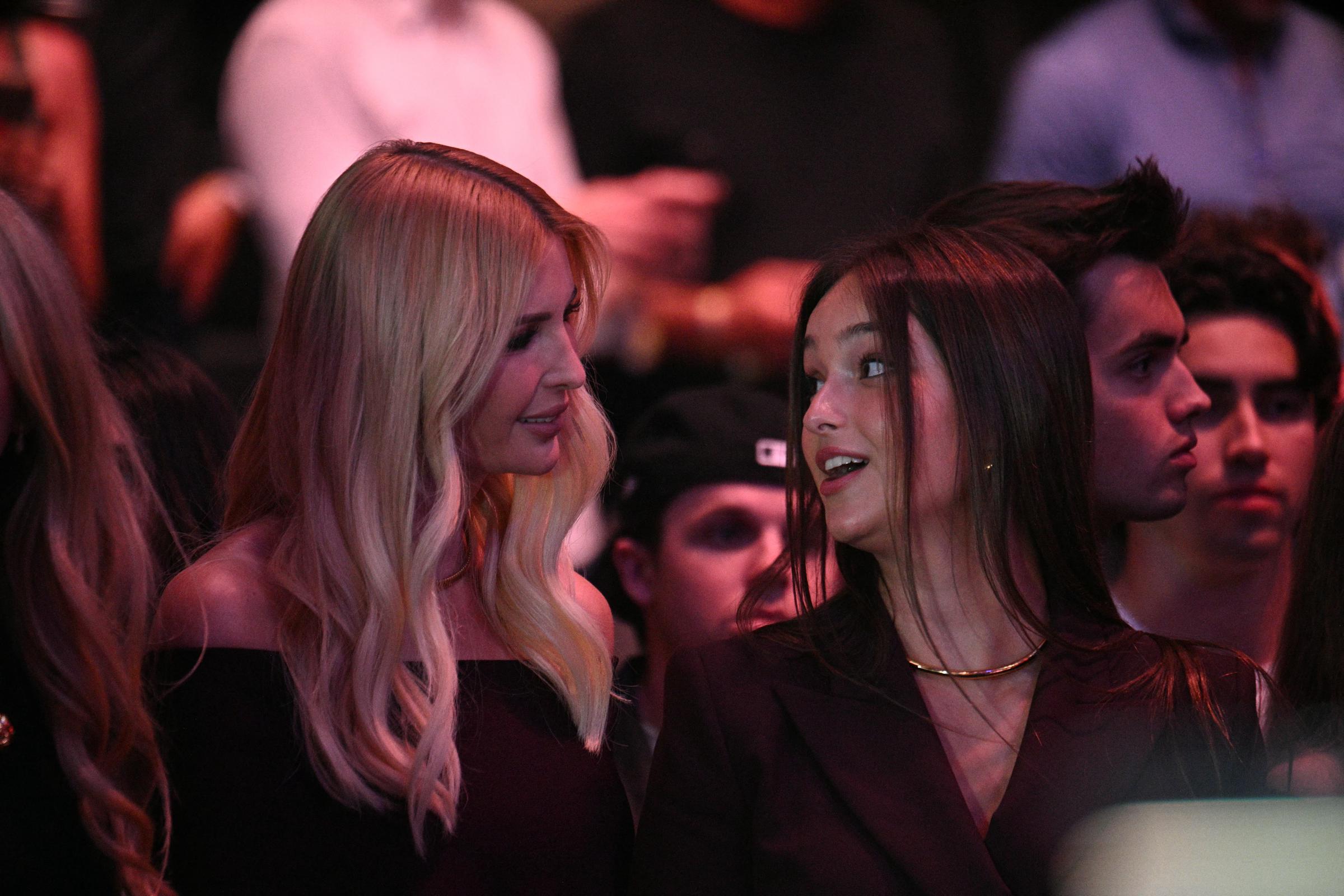 Ivanka Trump Arabella Rose Kushner attend UFC 327: Jiri Prochazka vs Carlos Ulberg at Kaseya Center in Miami, on April 11, 2026 | Source: Getty Images