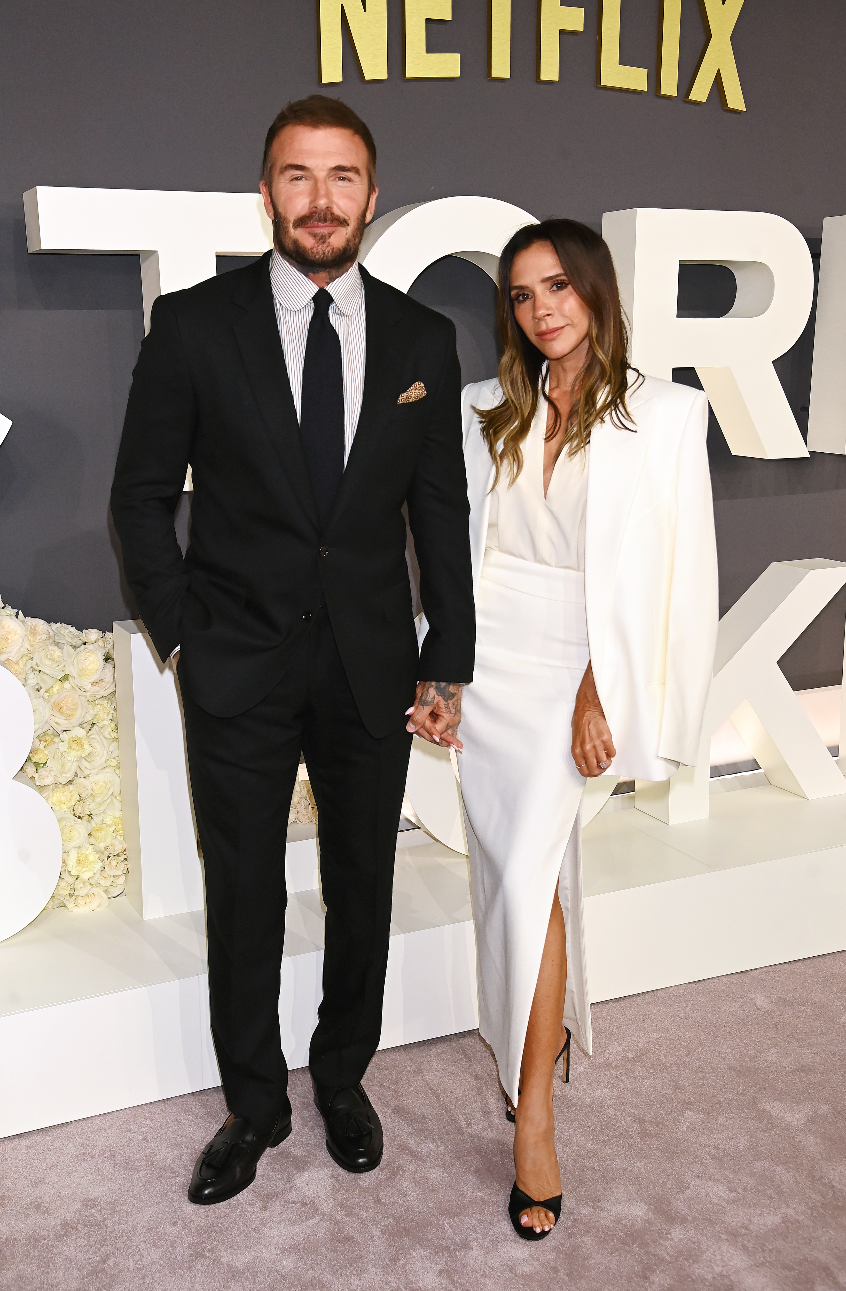 Victoria Beckham and David Beckham attend the "Victoria Beckham" World Premiere at the Curzon Mayfair on October 8, 2025, in London, England. | Source: Getty Images