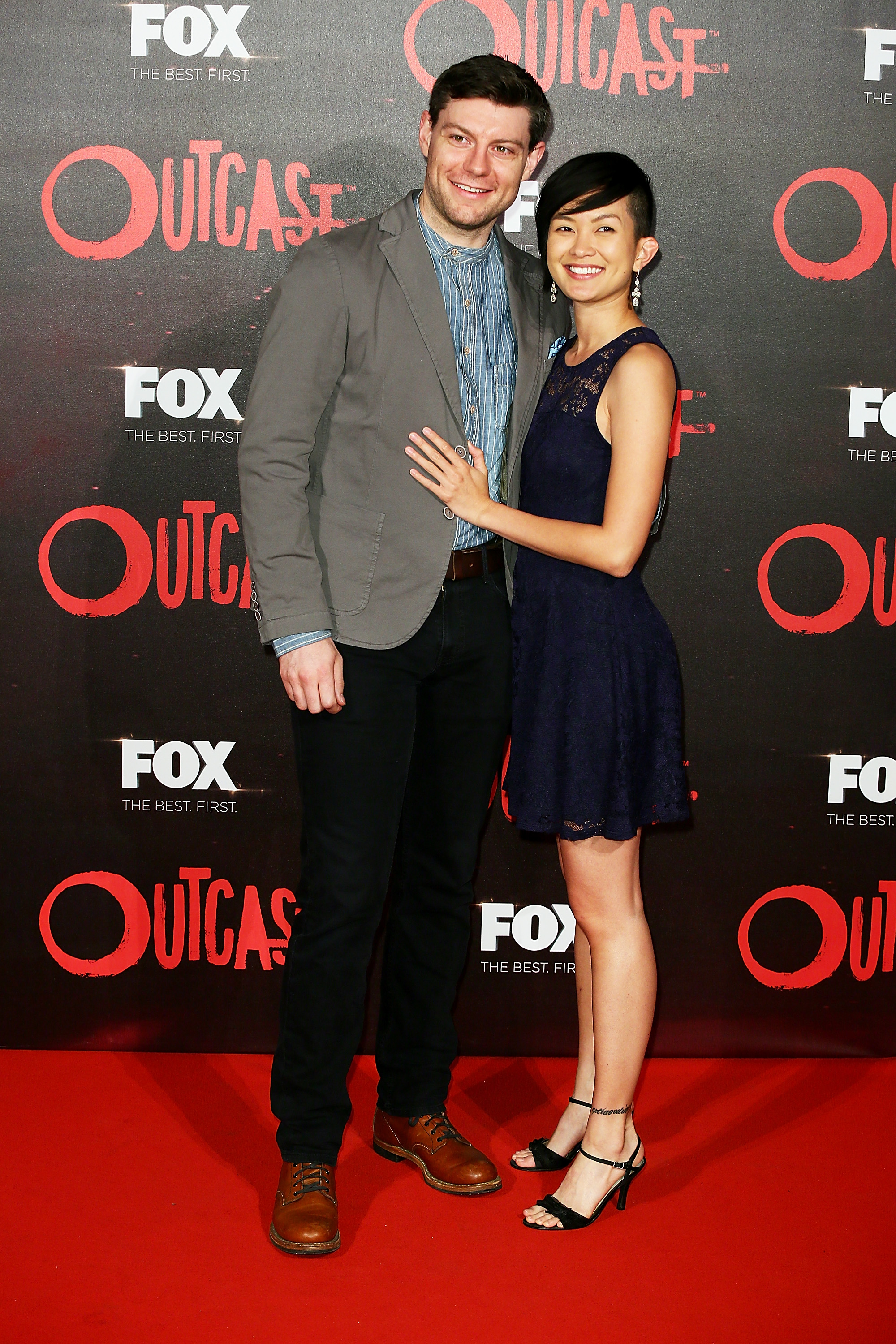 Patrick Fugit and Jenny Del Rosario during the "Outcast" premiere at Auditorium Della Conciliazione on April 19, 2016, in Rome, Italy. | Source: Getty Images