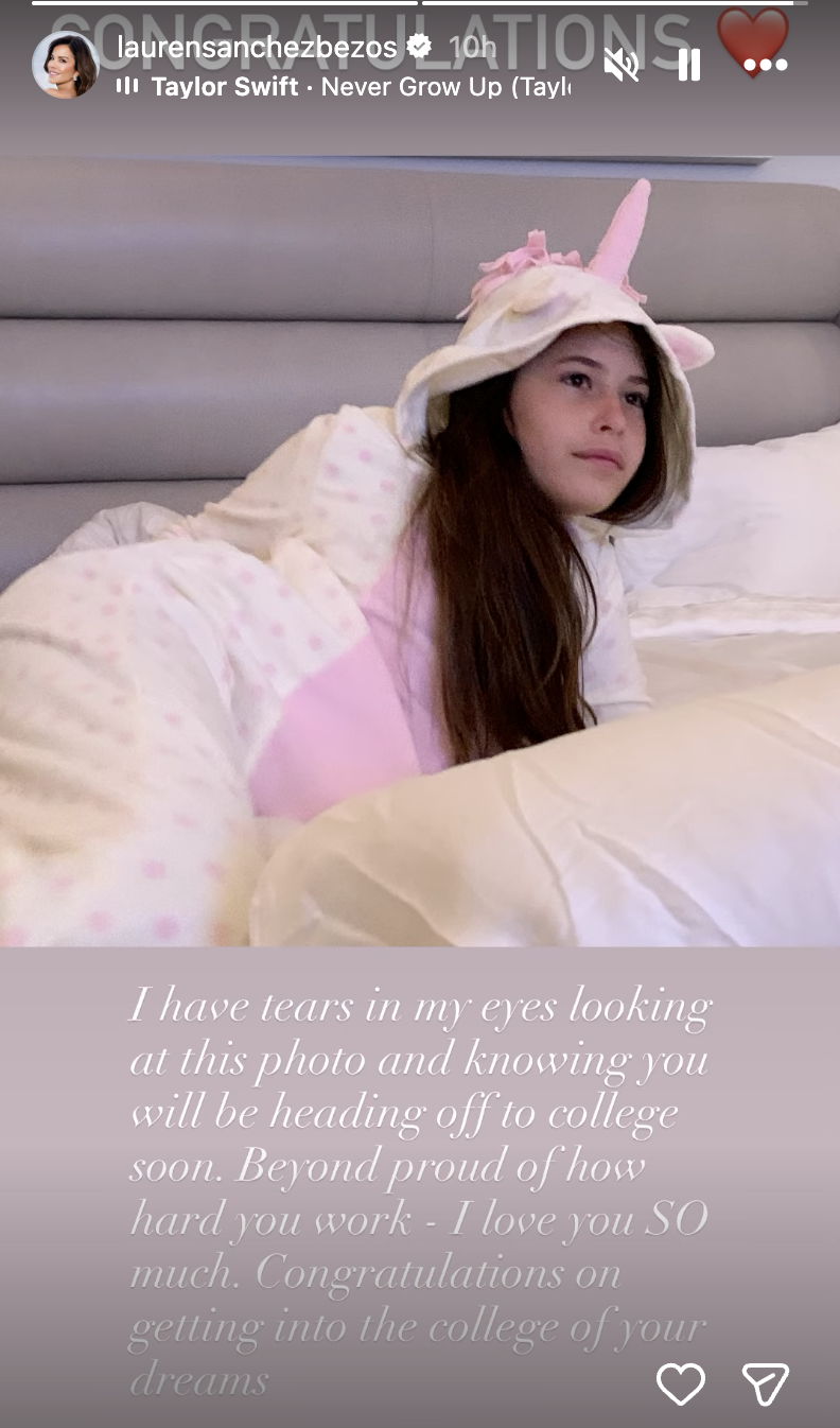 Ella Whitesell, from an Instagram story dated December 12, 2025 | Source: Instagram/laurensanchezbezos