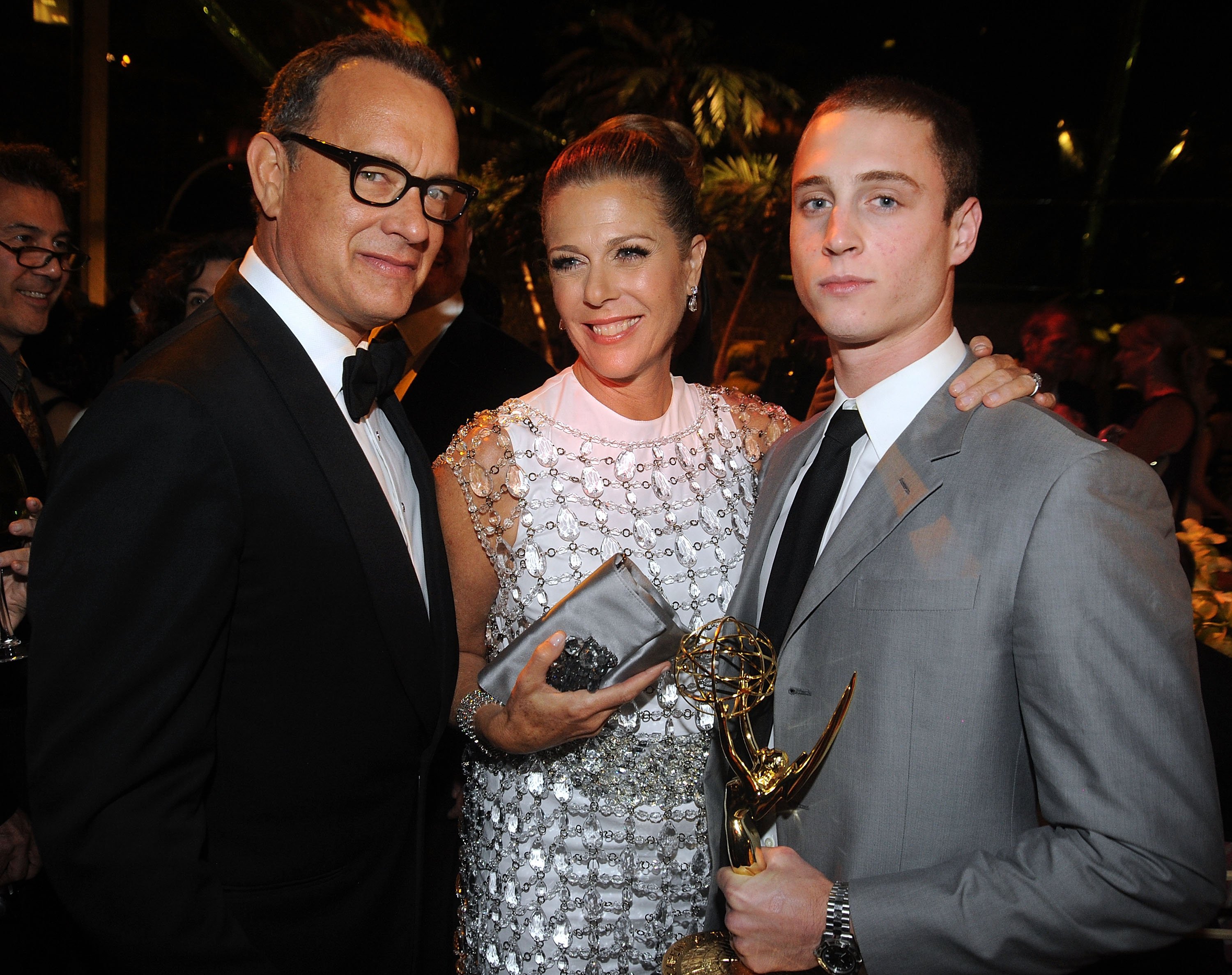 Actor Tom Hanks, actress Rita Wilson and actor Chet Hanks attend HBO's Annual Emmy Awards after party at the Pacific Design Center on August 29, 2010. | Source: Getty Images