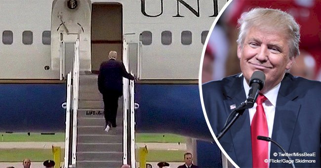 Donald Trump boards plane with paper stuck to his shoe, and the Internet reacts immediately