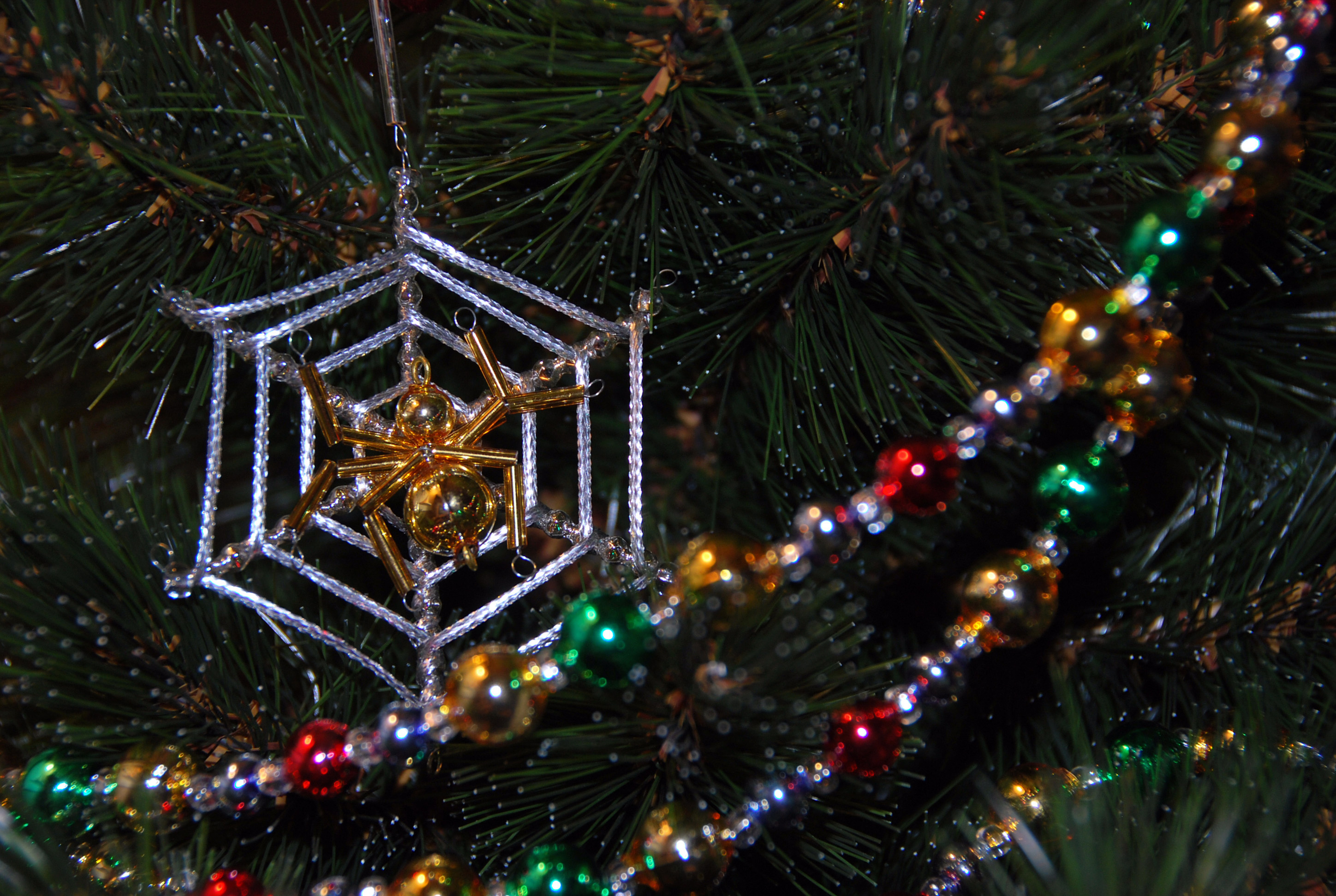 Christmas tree adorned with a spider web | Source: Shutterstock