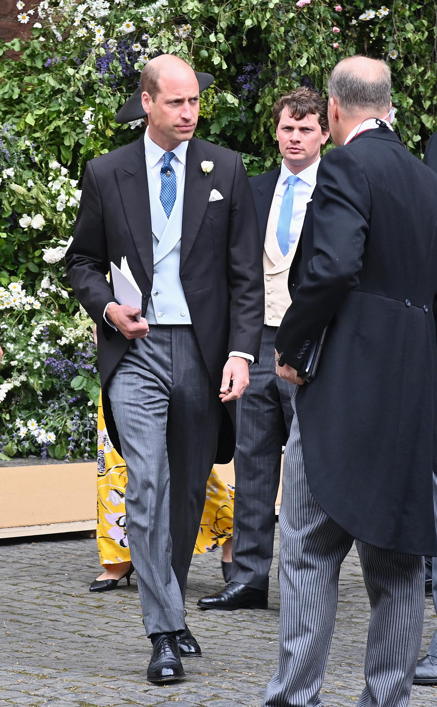 Prince William at the wedding of The Duke of Westminster and Miss Olivia Henson at Chester Cathedral on June 7, 2024, in Chester, England | Source: Getty Images