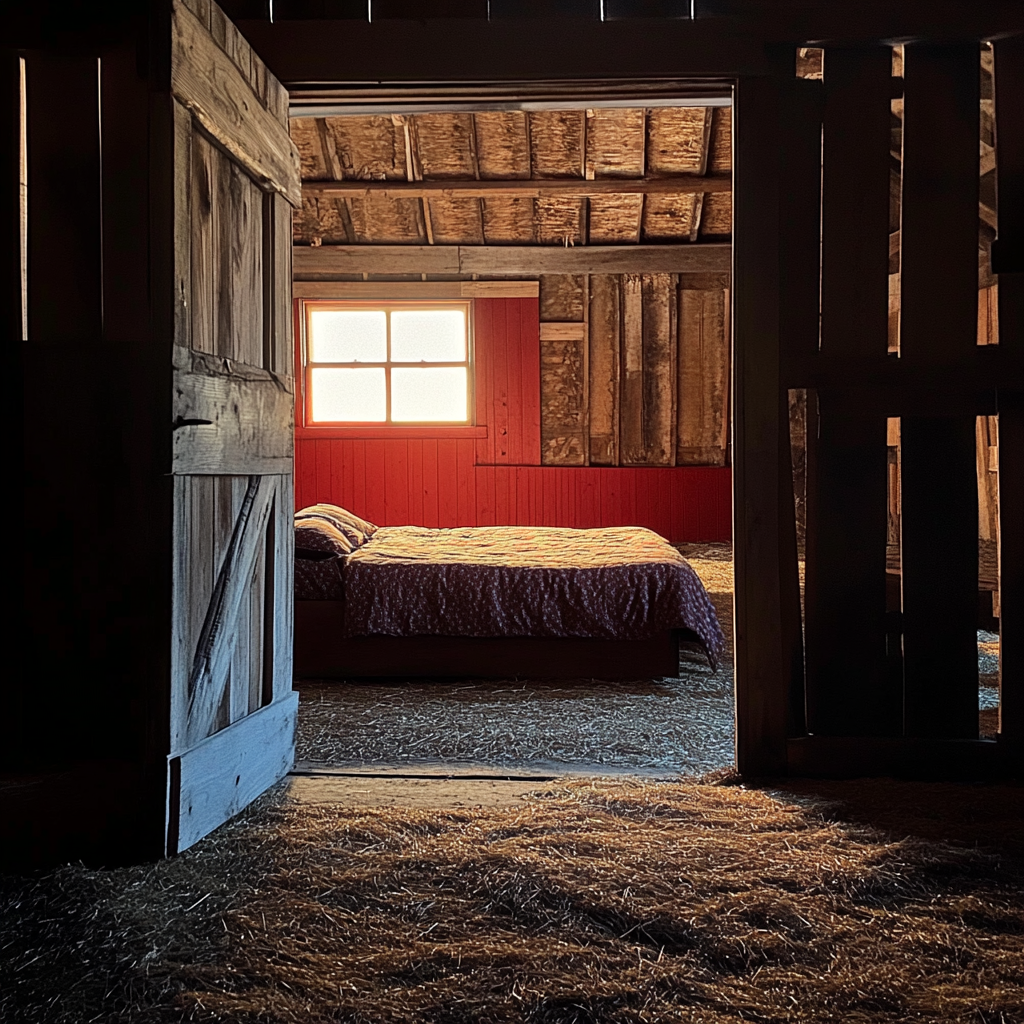 A bed inside a barn | Source: Midjourney