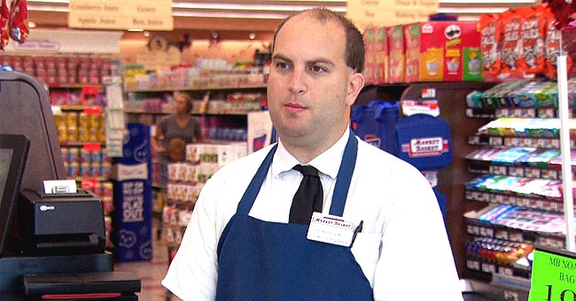 Briar Poirier, a Market Basket employee, at the grocery during his shift. | Source: twitter.com/wbz