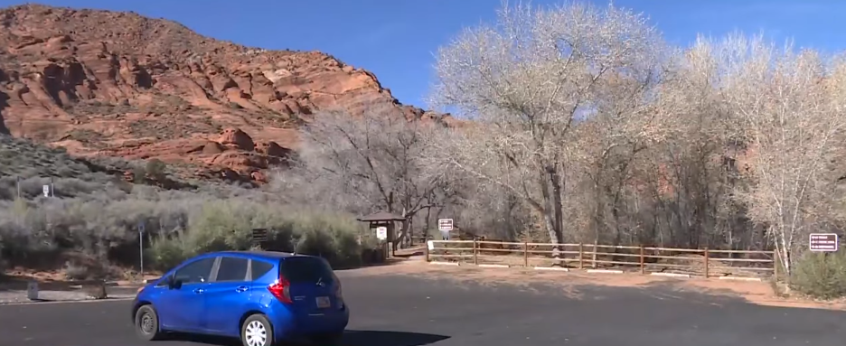 The trailhead of the Red Cliffs Recreation Area in Washington County, Utah, from a new report on January 14, 2026 | Source: YouTube/KUTV 2 News Salt Lake City