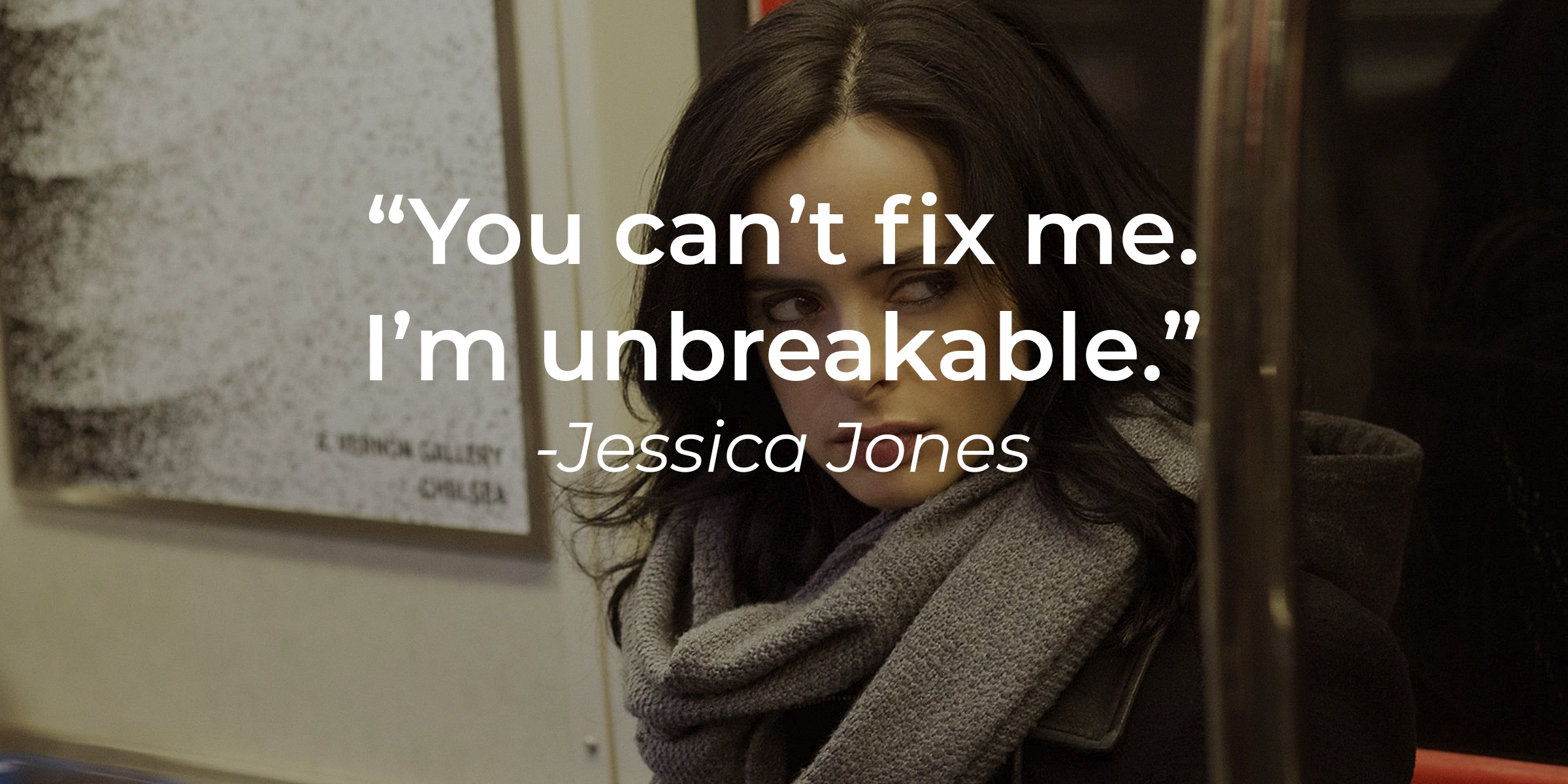 An image of Jessica Jones with her quote: “You can’t fix me. I’m unbreakable.” ┃Source: facebook.com/JessicaJonesLat