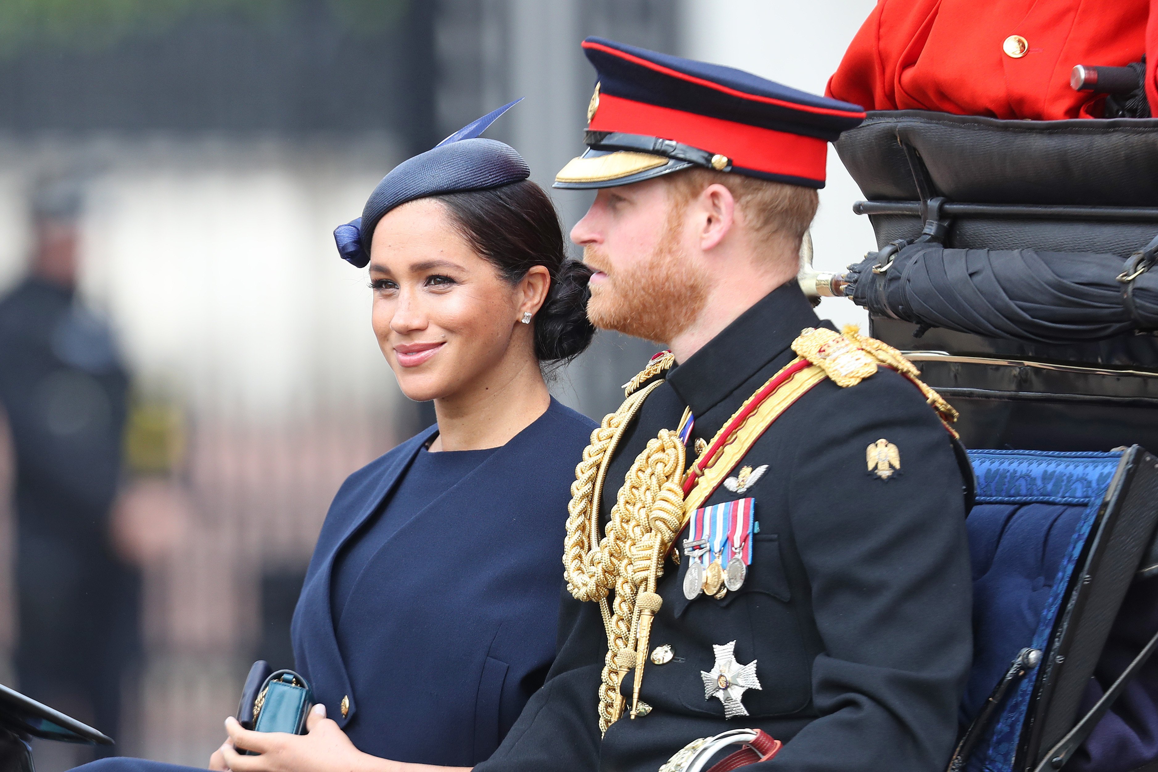 Meghan Markle and Prince Harry arriving at the Buckingham Palace for Trooping the Colour on June 08, 2019 in London, England | Photo: Getty Images